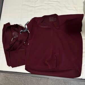 Maroon figs, rafaela xs top, s bottoms